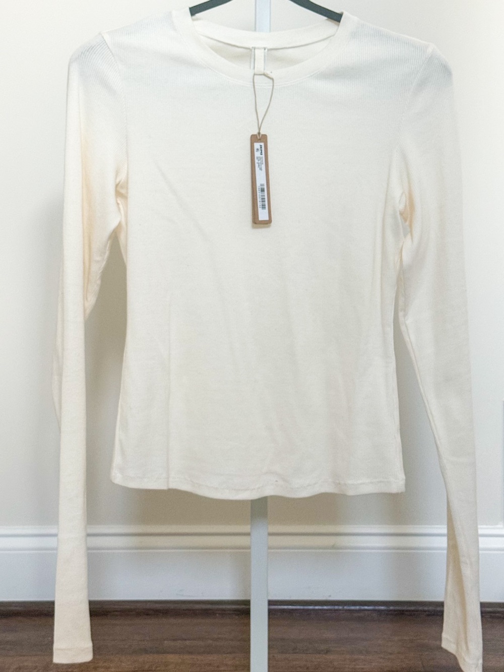 NWT SKIMS Marble Cotton Rib Long Sleeve T-Shirt SIZE M